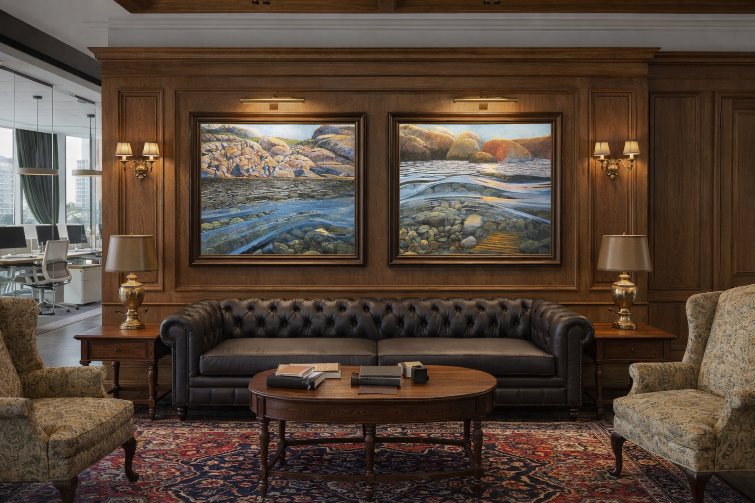 Engstad - office - kontorsmiljö - Original Art - Oljemålningar